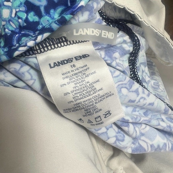 Lands End Blue Tankini Swim Top Size 16 Underwire - Picture 6 of 8